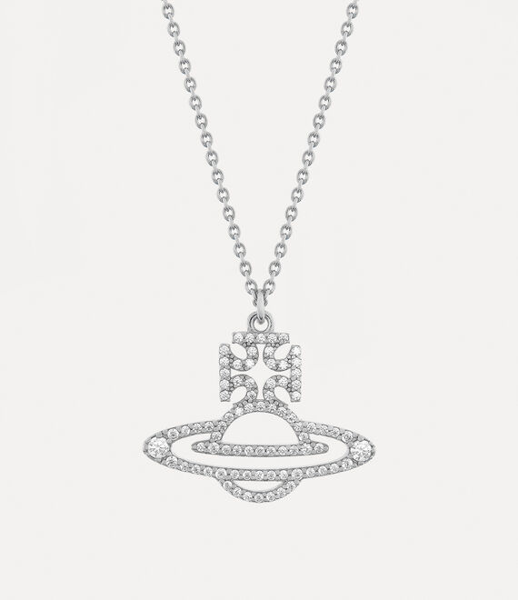 Vivienne Westwood Trudy pendant in PLATINUM/WHITE CZ